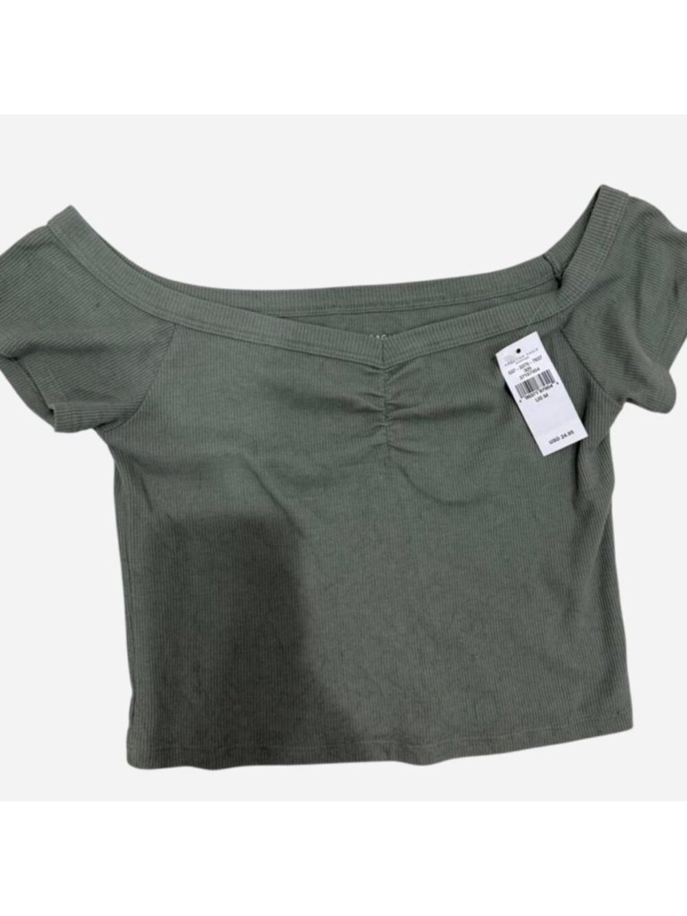 Green off the shoulder top from American Eagle